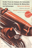 Grosser Preis der Schweiz für Automobile, für Motorräder und Seitenwagen Bern 1949, Offizielles Programm mit Starterliste