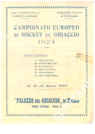 Campionato Europeo di Hockey su Ghiaccio 1924 „Palazzo del Ghiaccio di Milano“ , Programma ufficiale (Faksimile)