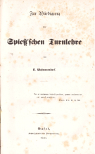 Zur Würdigung der Spiess’schen Turnlehre