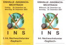 INS Int. Nachwuchsturnier Sagibach (Eishalle Sagibach Wichtrach 26. - 30.12 2001 + 2003) Offz. Programm