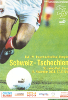 Schweiz - Tschechien, EM U21, 15.11. 2003, Playoff-Achtelfinal, Hinspiel, St.Jakob Park Basel, Offz. Programm