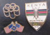 Olympische Sommerspiele Innsbruck 1976 (Badge von Kenya, Amerikanische Delegation, Offizieller Badge d. Spieler)