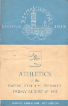 XIVth Olympiad London 1948, Athletics - August 6th 1948, Stadium Wembley, Off. Programme