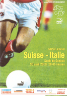 Suisse - Italie, 30.4. 2003, Match amical, Stade de Genève, Programme officiel