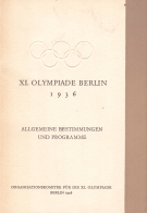 XI. Olympiade Berlin 1936 - Allgemeine Bestimmungen und Programme (mit Faltprogramm)